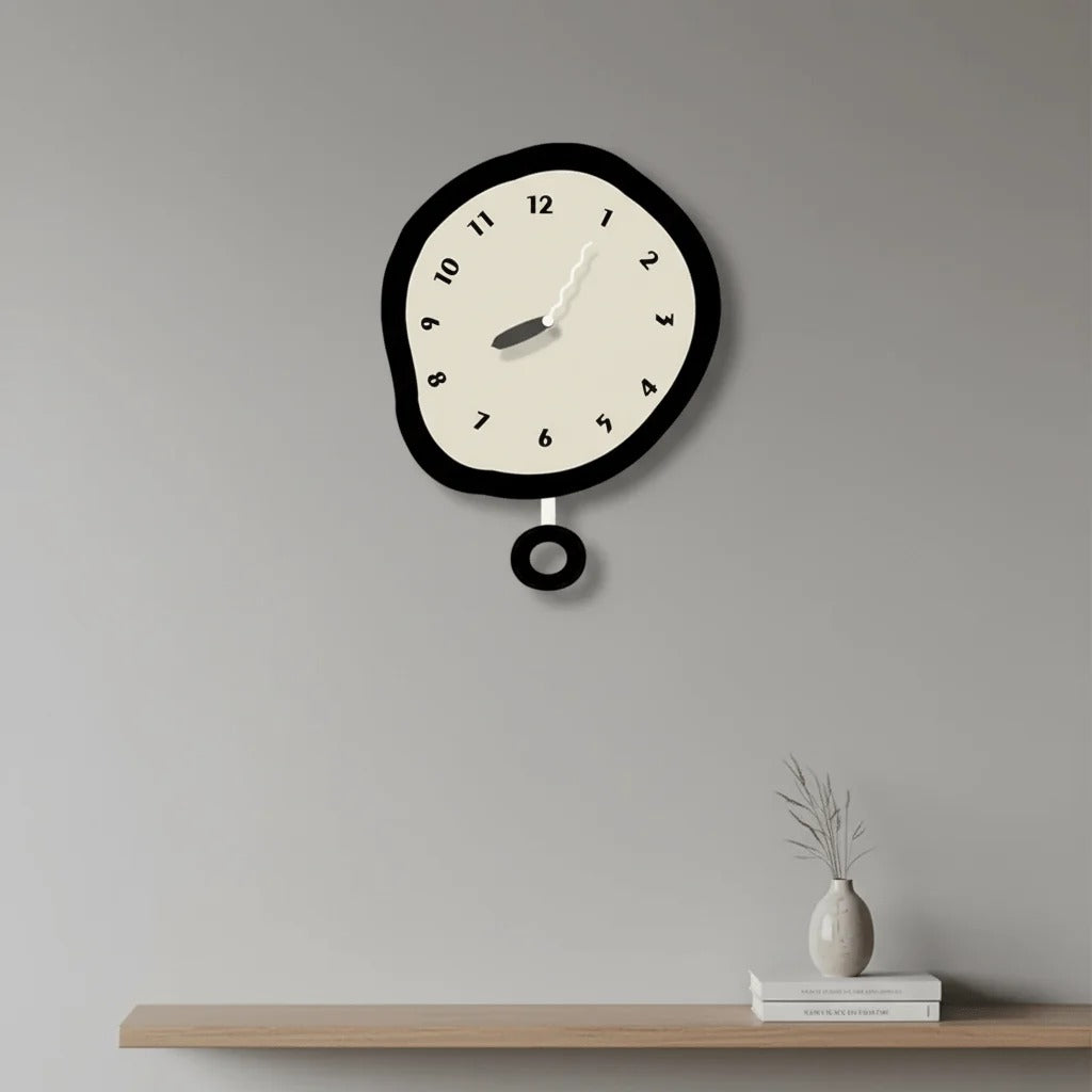 Abstract Acrylic Wall Clock, With or Without Pendulum