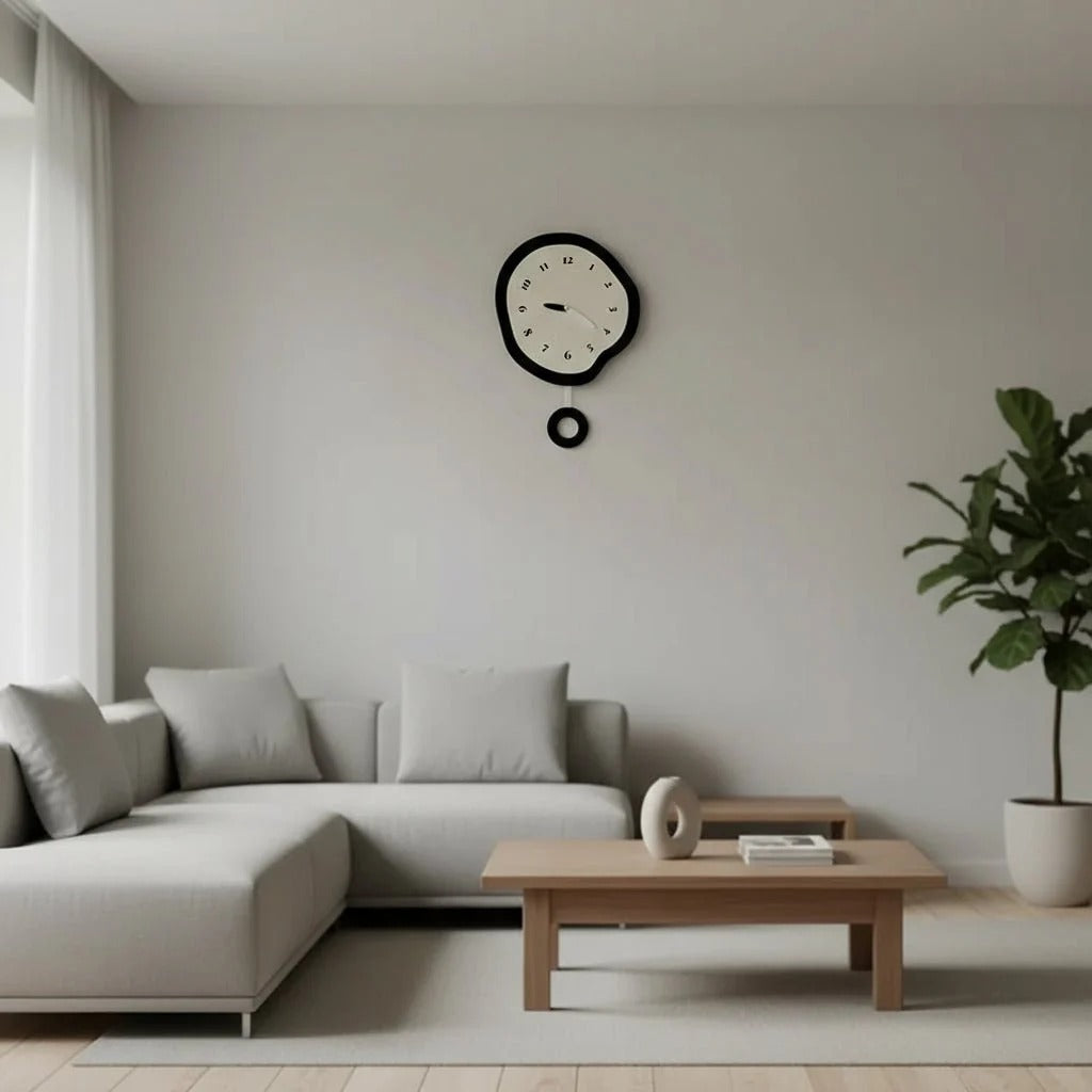 Abstract Acrylic Wall Clock, With or Without Pendulum