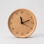 Beech Wood Alarm Clock with Silent Movement for Bedside