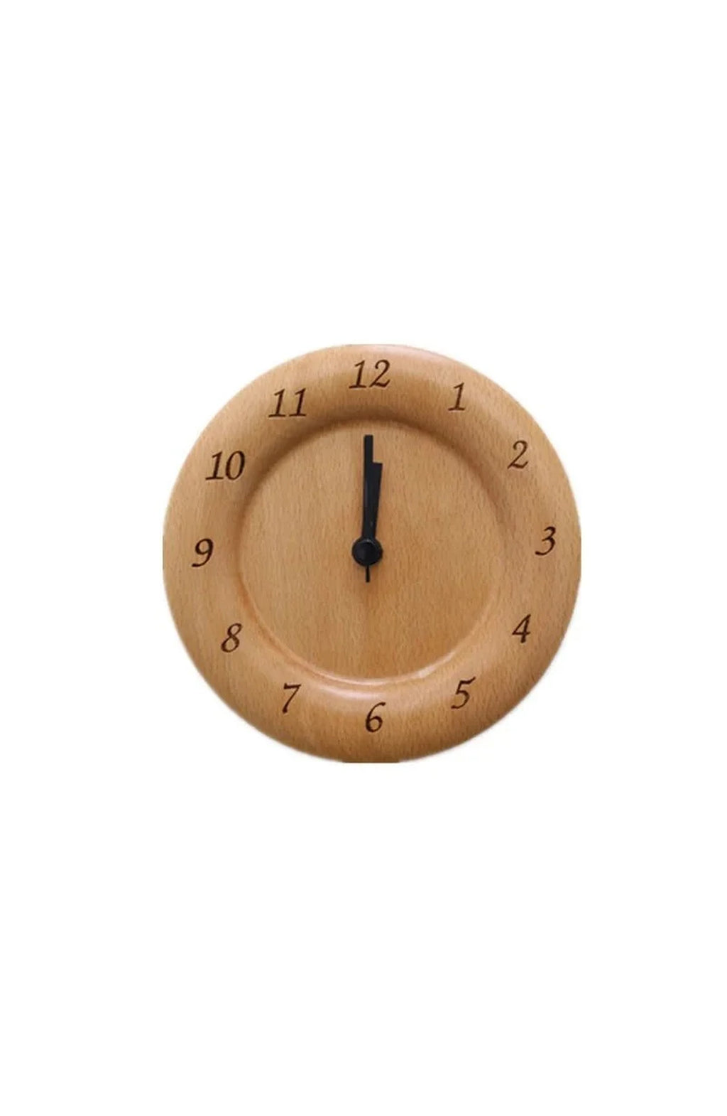 Beech Wood Alarm Clock with Silent Movement for Bedside