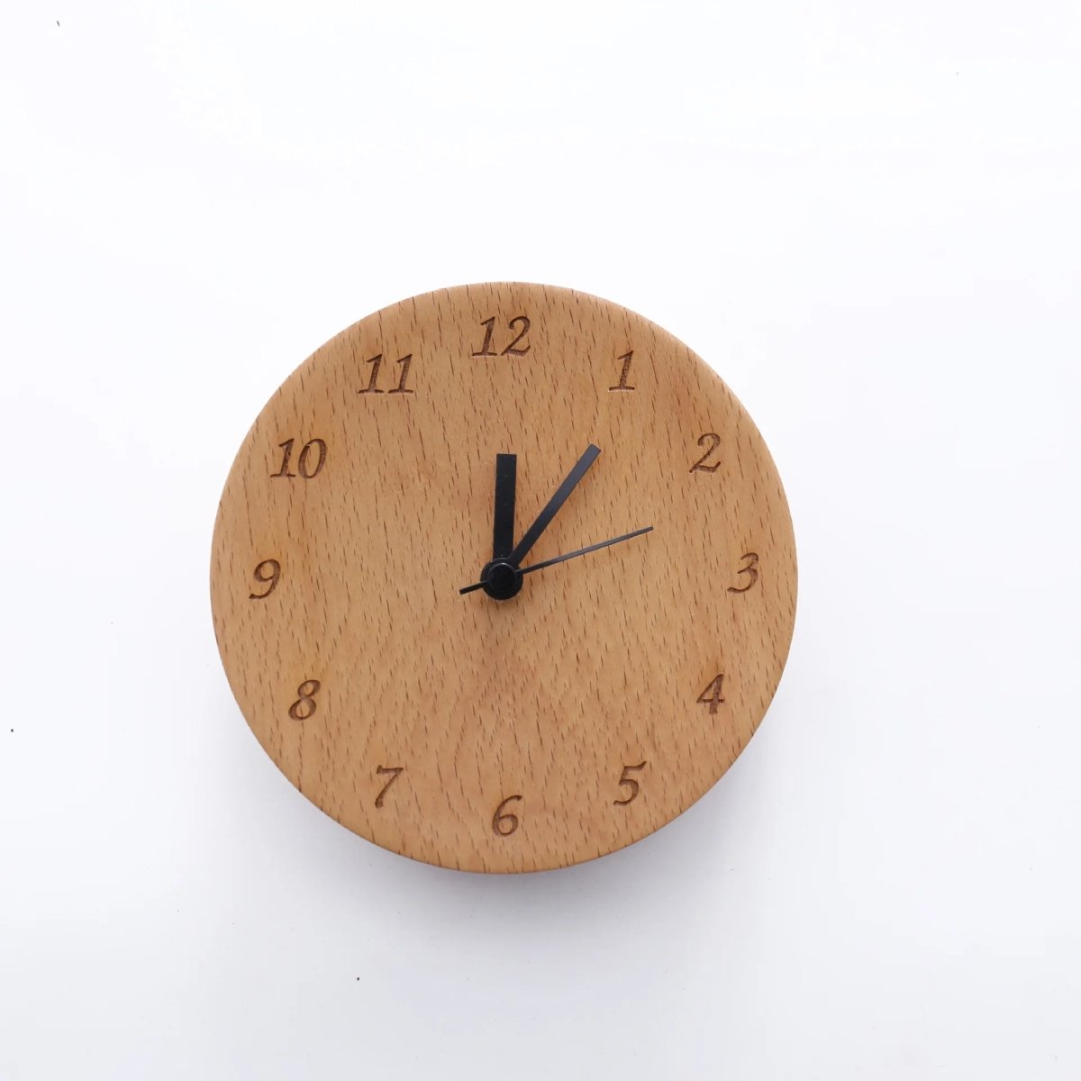 Beech Wood Alarm Clock with Silent Movement for Bedside