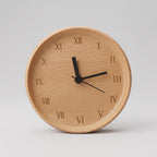 Beech Wood Alarm Clock with Silent Movement for Bedside