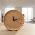 Beech Wood Alarm Clock with Silent Movement for Bedside