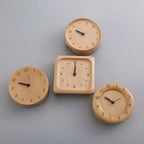 Beech Wood Alarm Clock with Silent Movement for Bedside