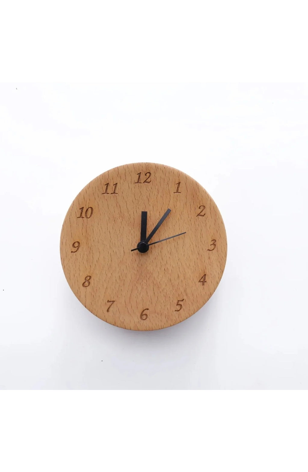 Beech Wood Alarm Clock with Silent Movement for Bedside