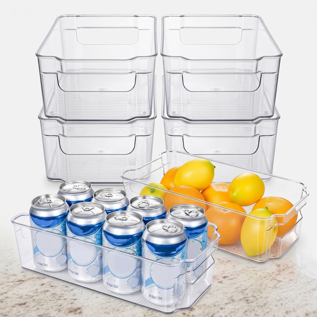 Clear Fridge Storage Boxes, Set of 4 Kitchen Organisers