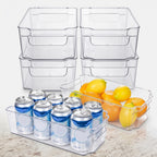 Clear Fridge Storage Boxes, Set of 4 Kitchen Organisers