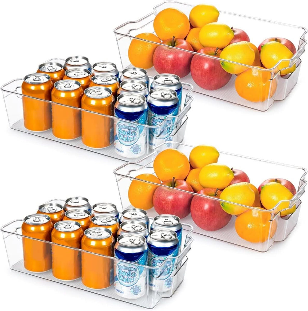 Clear Fridge Storage Boxes, Set of 4 Kitchen Organisers