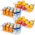 Clear Fridge Storage Boxes, Set of 4 Kitchen Organisers