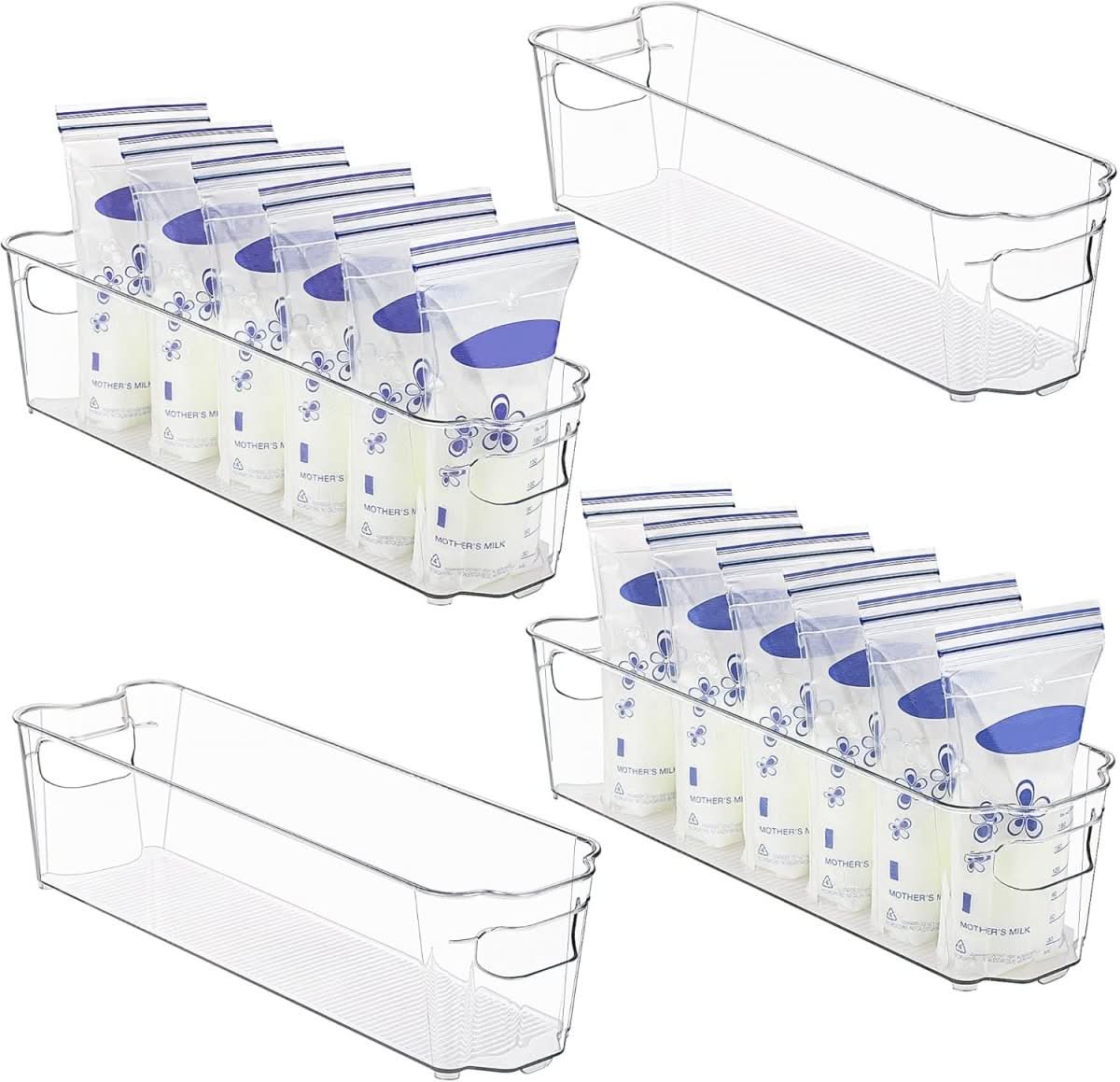 Clear Fridge Storage Boxes, Set of 4 Kitchen Organisers