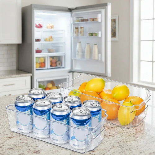 Clear Fridge Storage Boxes, Set of 4 Kitchen Organisers