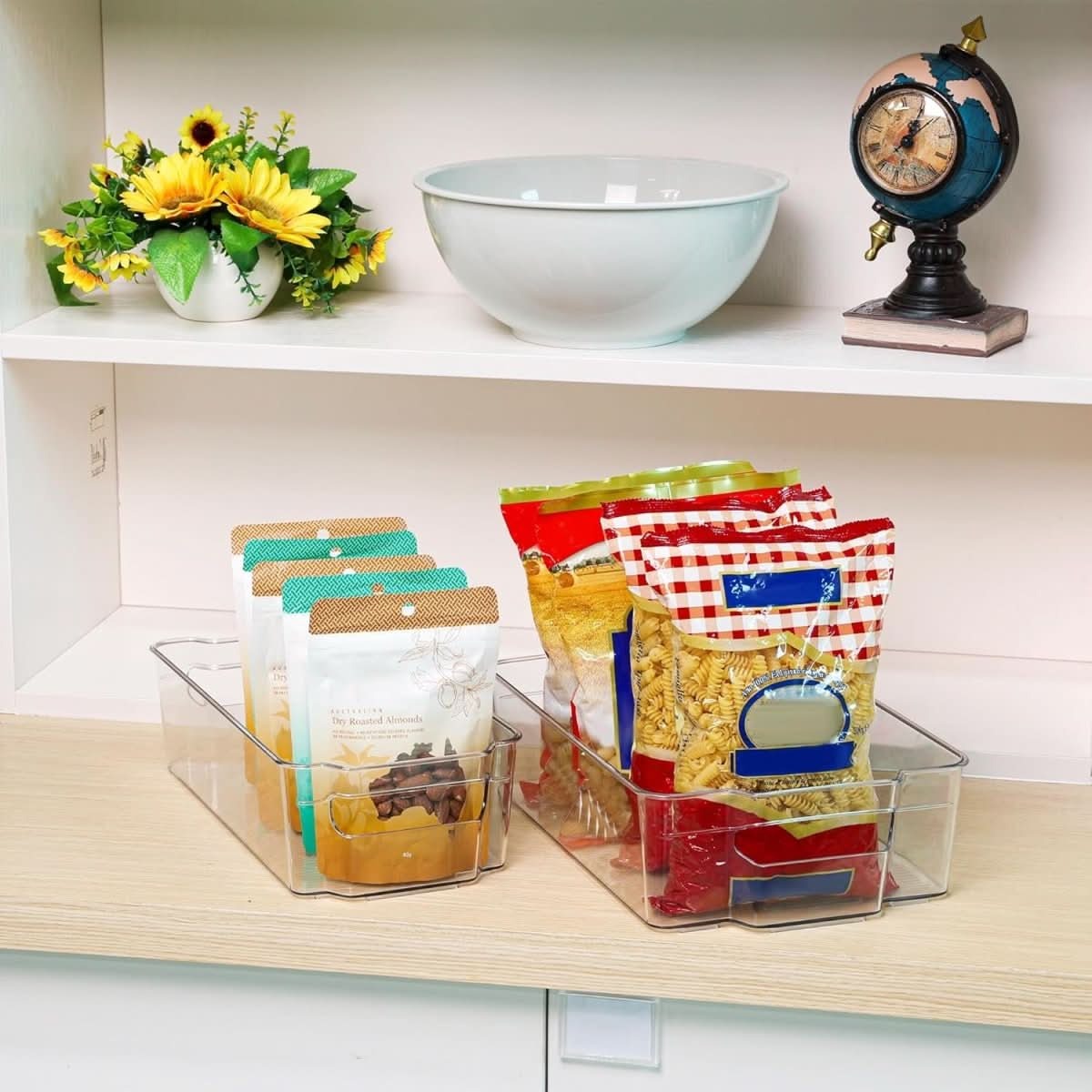 Clear Fridge Storage Boxes, Set of 4 Kitchen Organisers