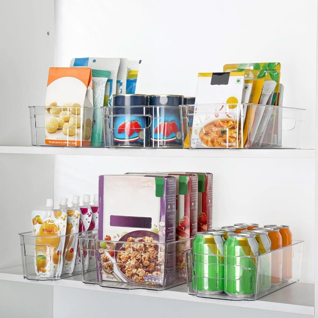 Clear Fridge Storage Boxes, Set of 4 Kitchen Organisers