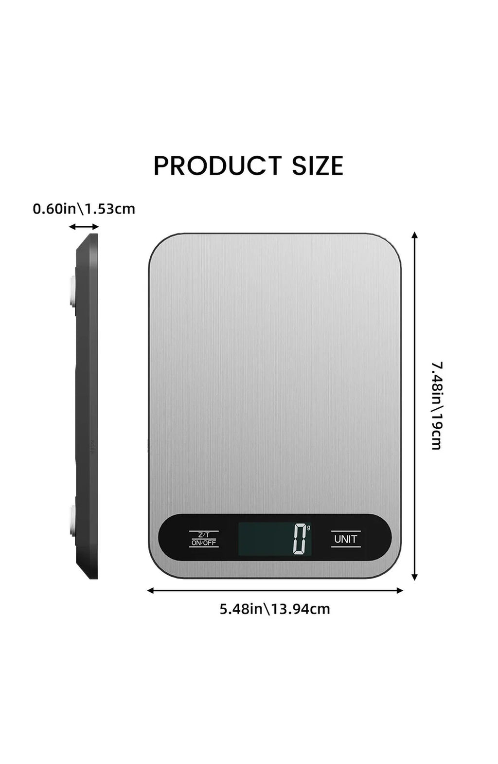 Compact Digital Kitchen Scale - Grams, Ounces and Millilitres