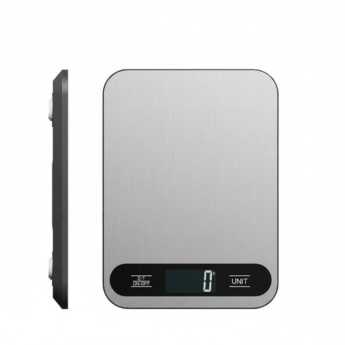 Compact Digital Kitchen Scale - Grams, Ounces and Millilitres in silver black
