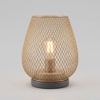 Cordless Metal Table Lamp with Warm LED Edison Bulb