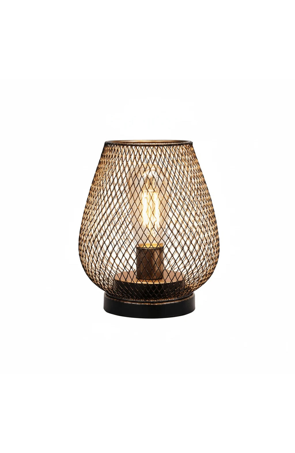Cordless Metal Table Lamp with Warm LED Edison Bulb