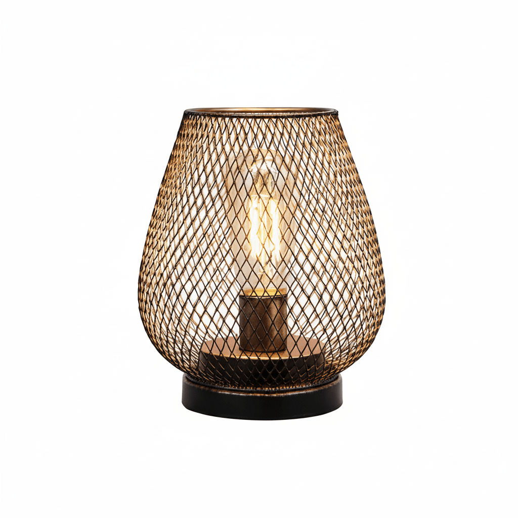 Cordless Metal Table Lamp with Warm LED Edison Bulb