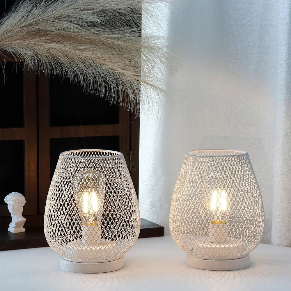 Cordless Metal Table Lamp with Warm LED Edison Bulb