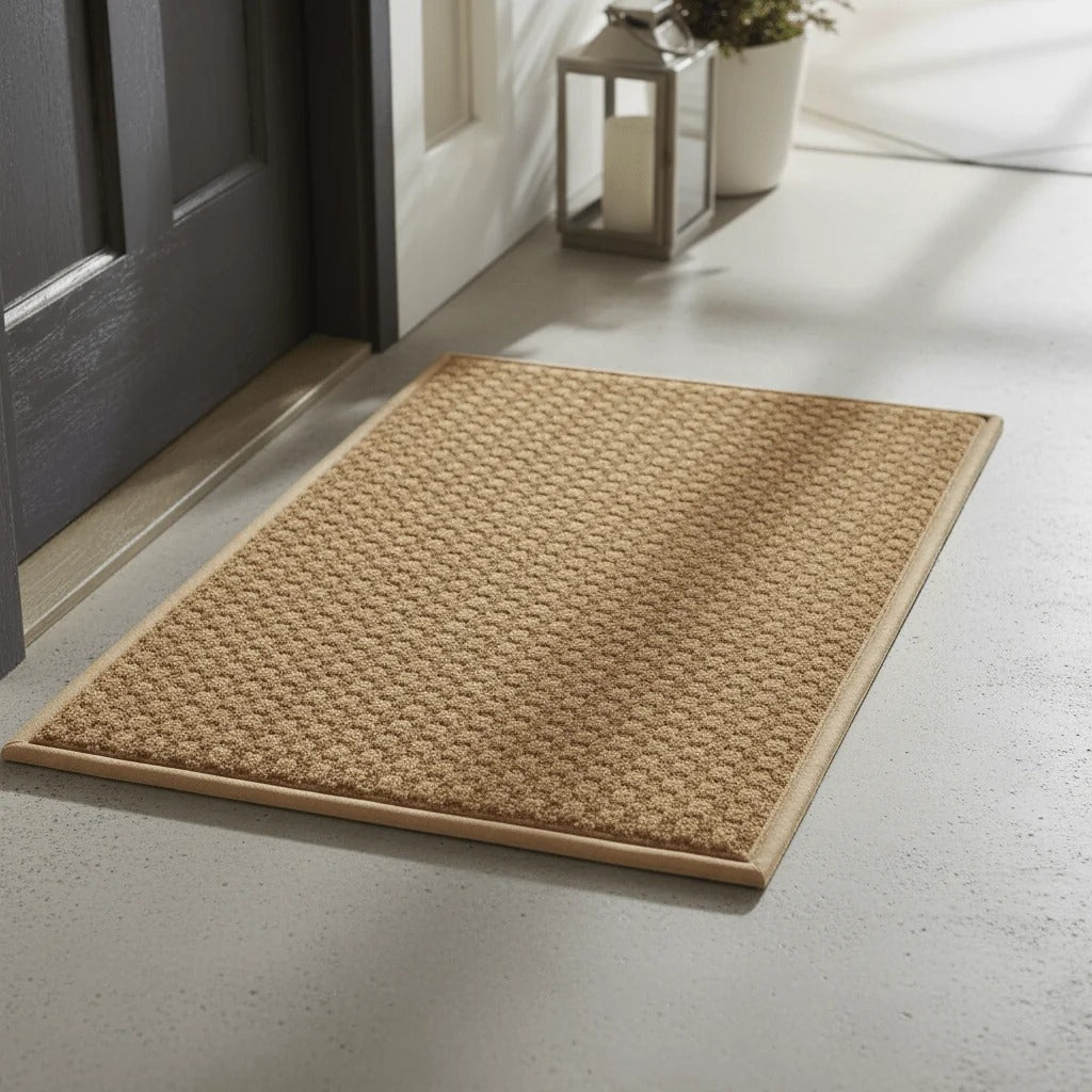 Dirt-Trapping Entrance Mat with Low-Profile Rubber Backing