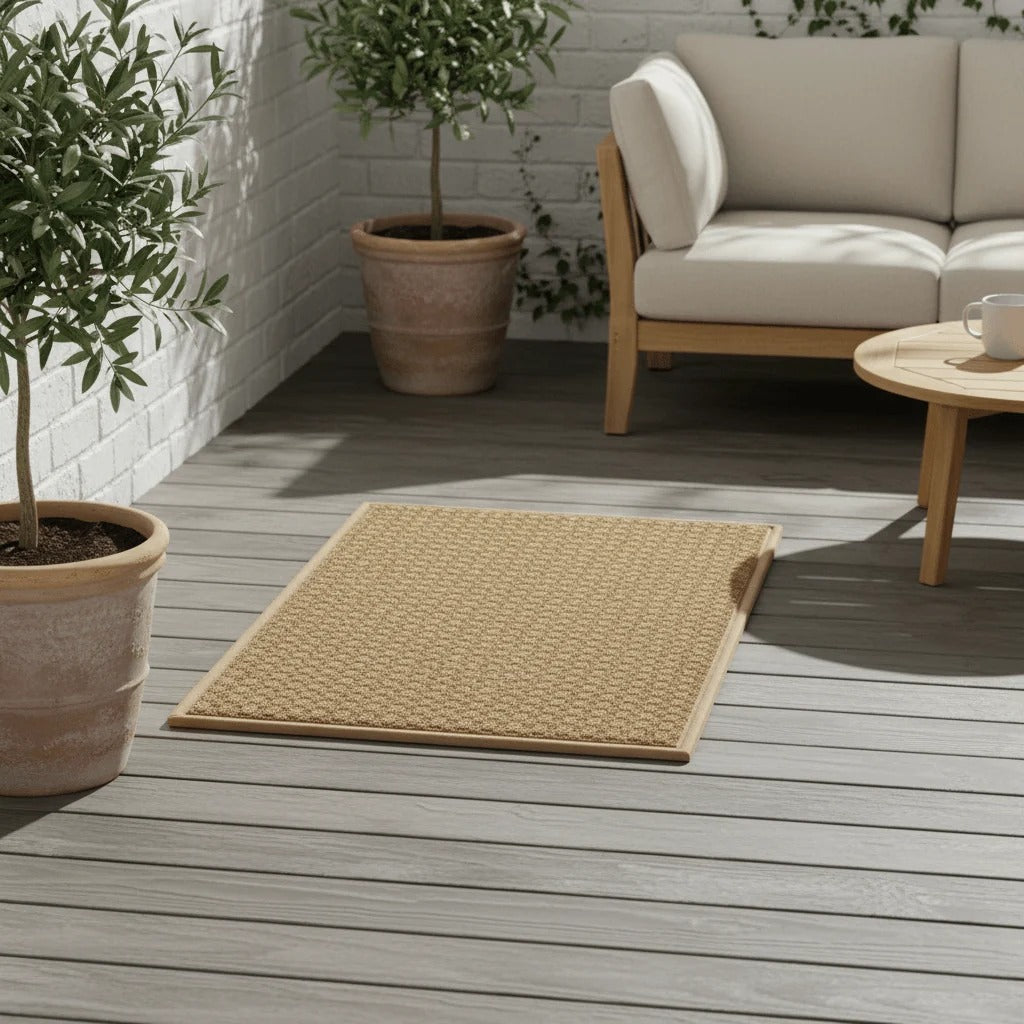 Dirt-Trapping Entrance Mat with Low-Profile Rubber Backing