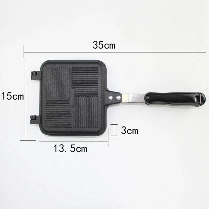 Double-Sided Sandwich Pan - Non-Stick Aluminium, 35 x 15 cm