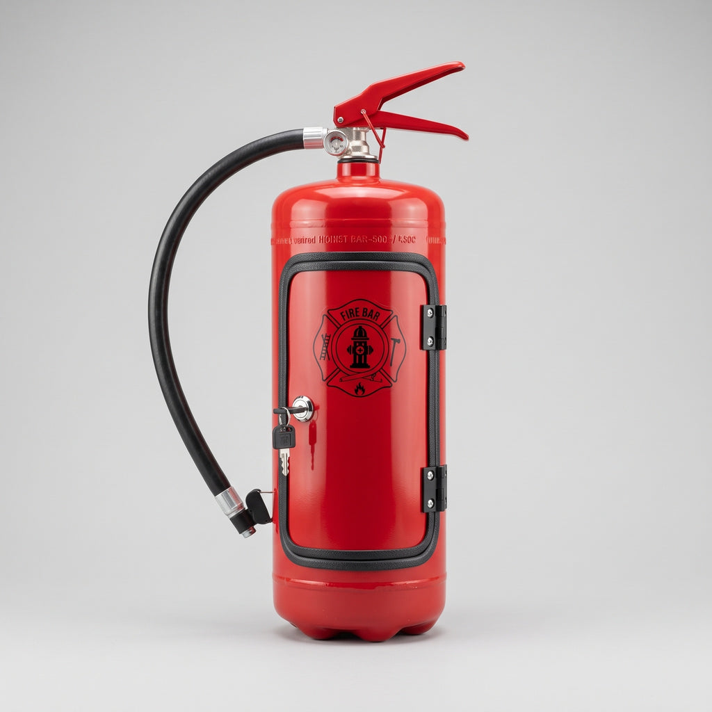 Hidden Drinks Cabinet in Fire Extinguisher Design
