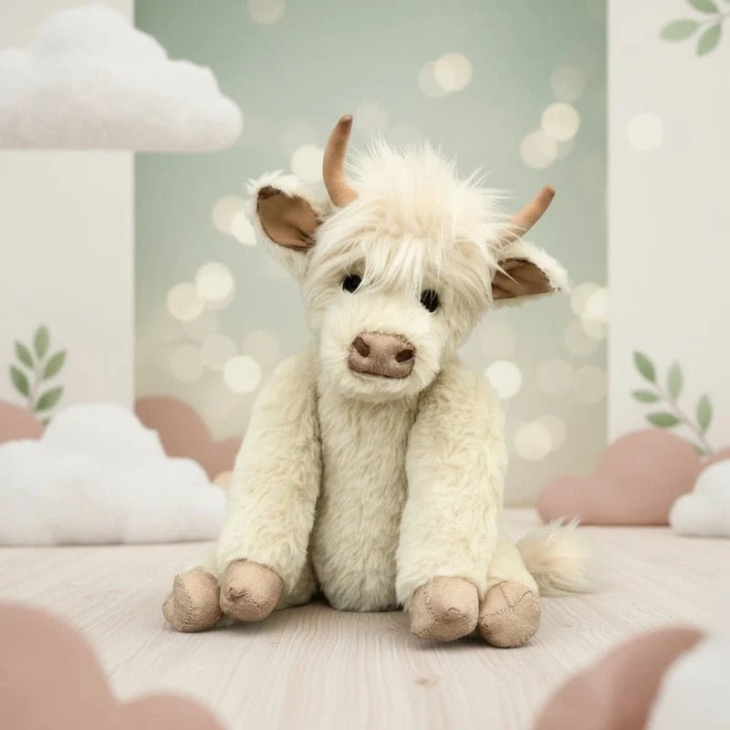 Highland Cow Plush with Flower Crown