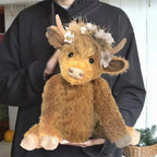 Highland Cow Plush with Flower Crown