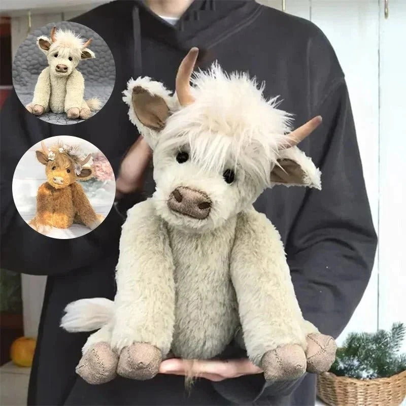 Highland Cow Plush with Flower Crown