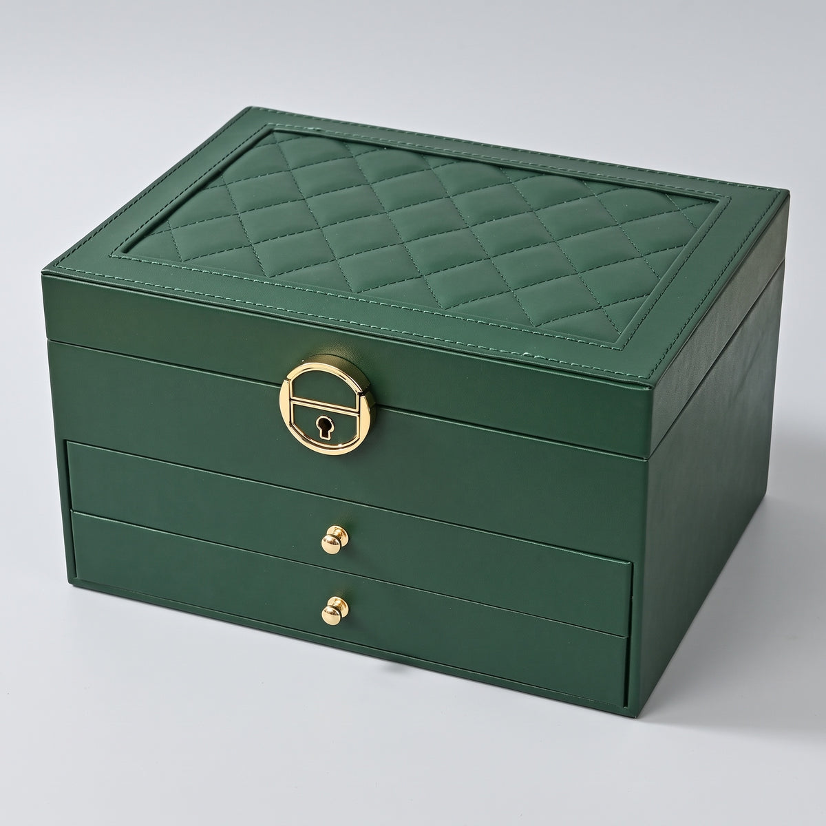 Leather Jewellery Box with Layered Compartments
