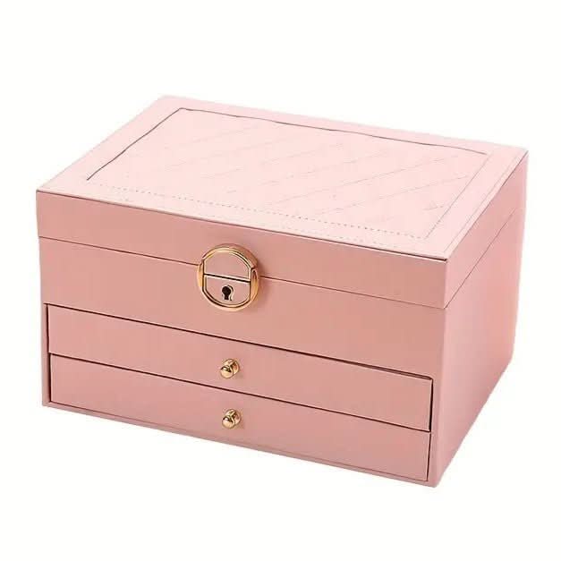 Leather Jewellery Box with Layered Compartments