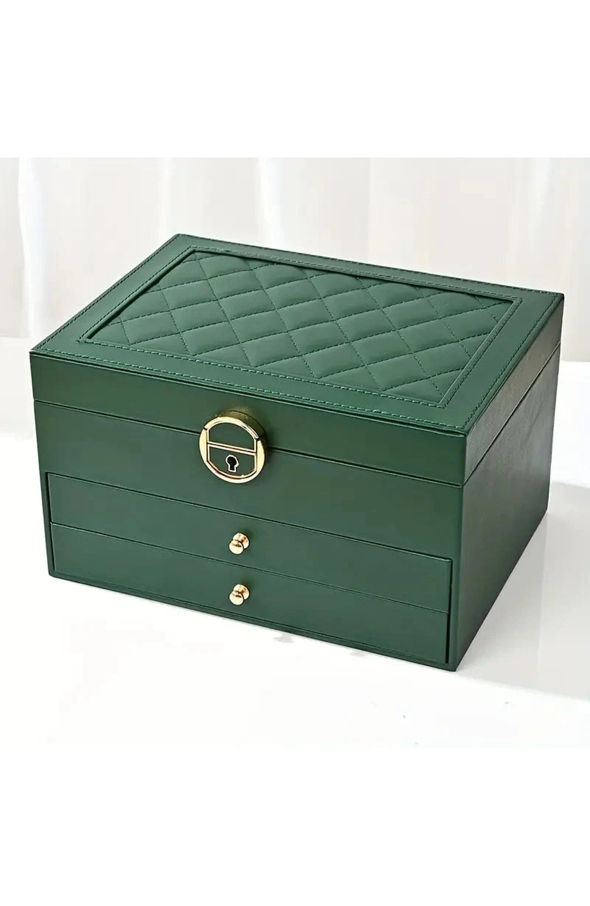 Leather Jewellery Box with Layered Compartments
