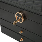 Leather Jewellery Box with Layered Compartments