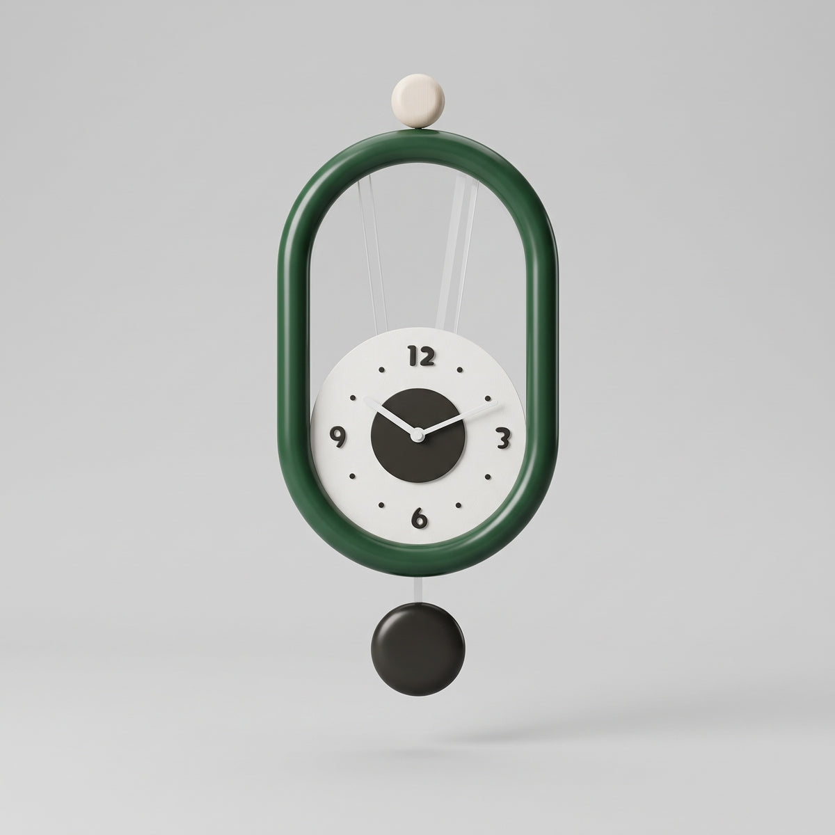 Long Wall Clock with 3D Numerals and Silent Movement