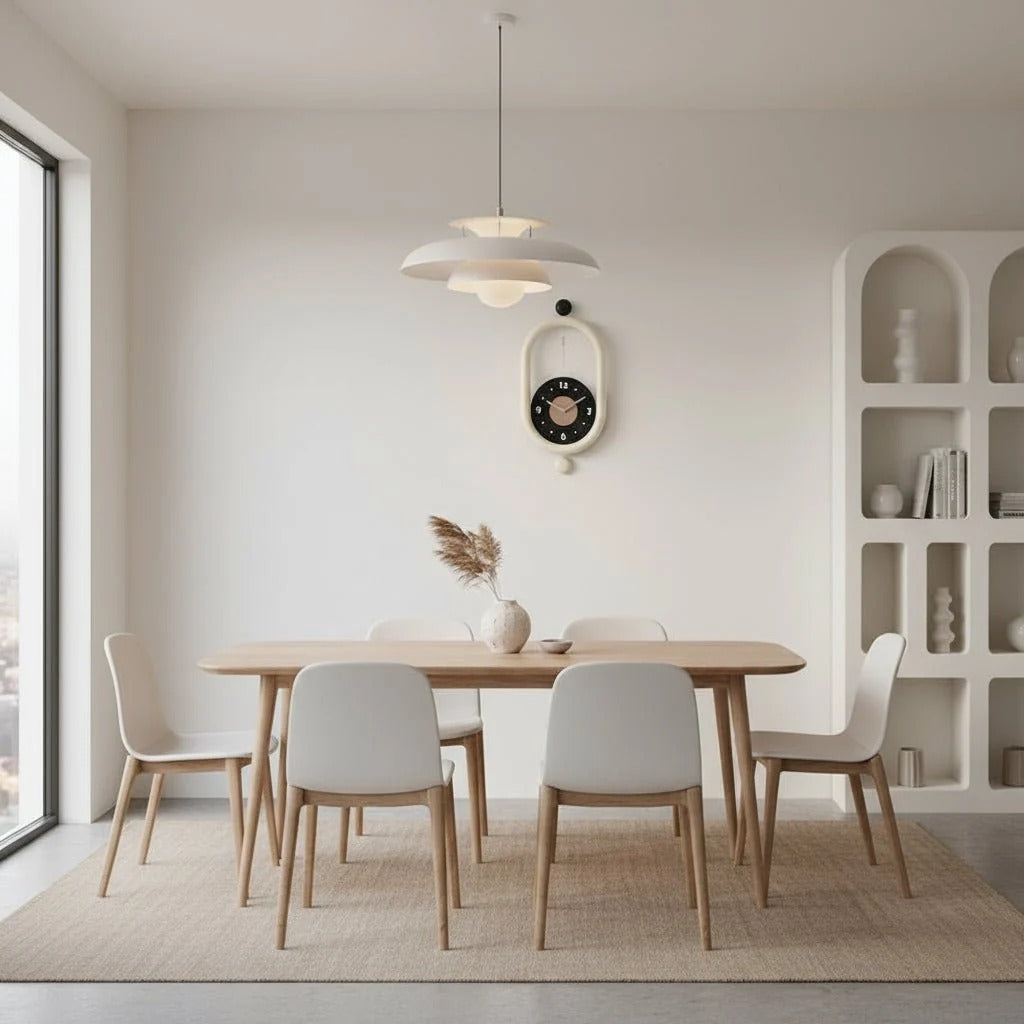 Long Wall Clock with 3D Numerals and Silent Movement