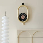 Long Wall Clock with 3D Numerals and Silent Movement