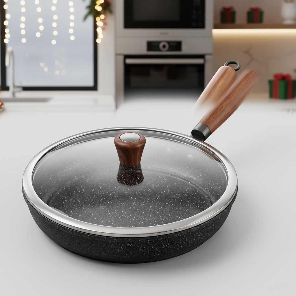 Maifan Stone Non-Stick Frying Pan with Glass Lid