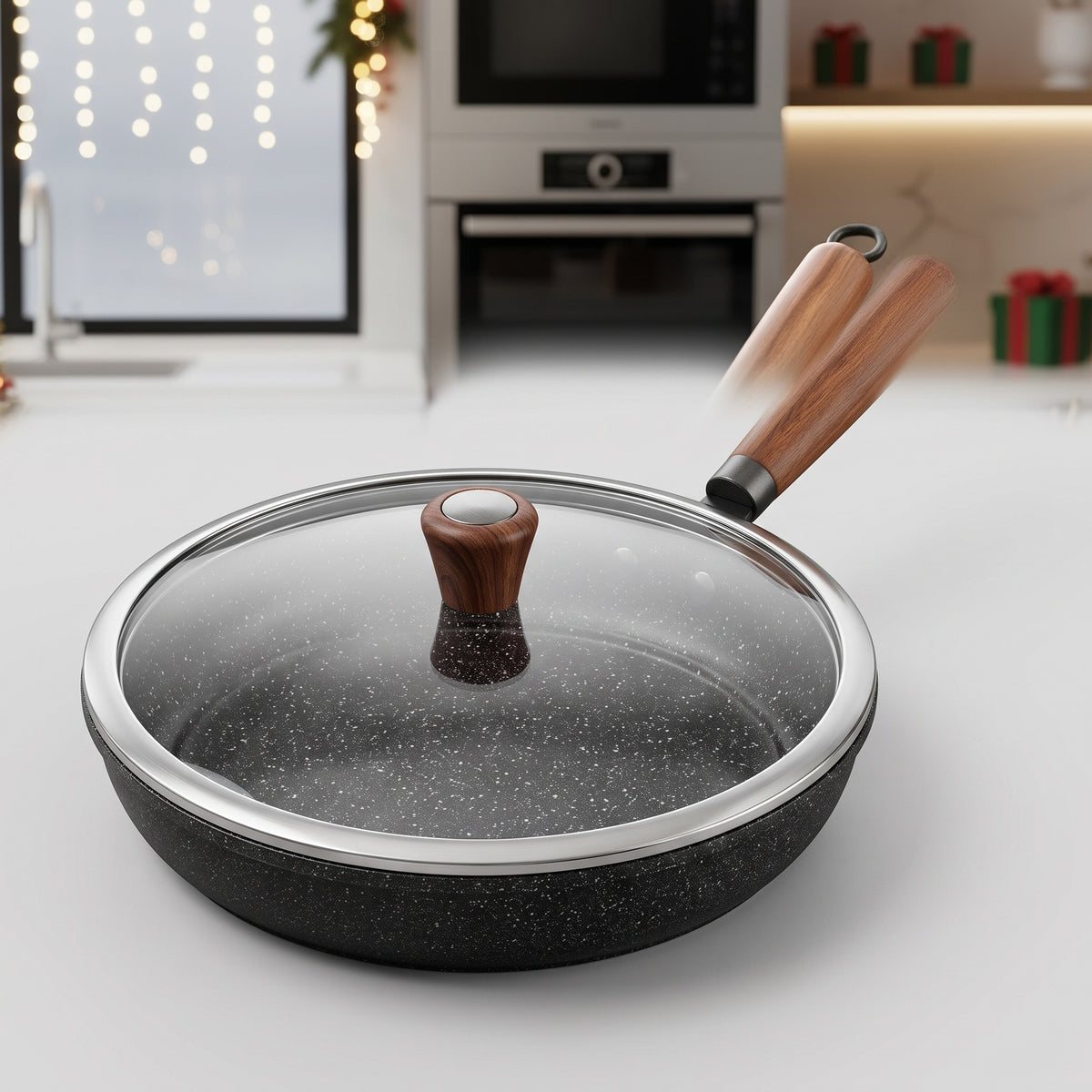 Maifan Stone Non-Stick Frying Pan with Glass Lid