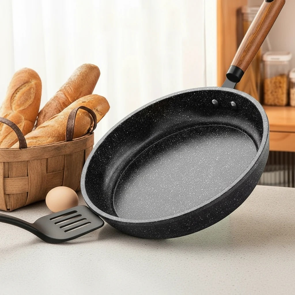 Maifan Stone Non-Stick Frying Pan with Glass Lid