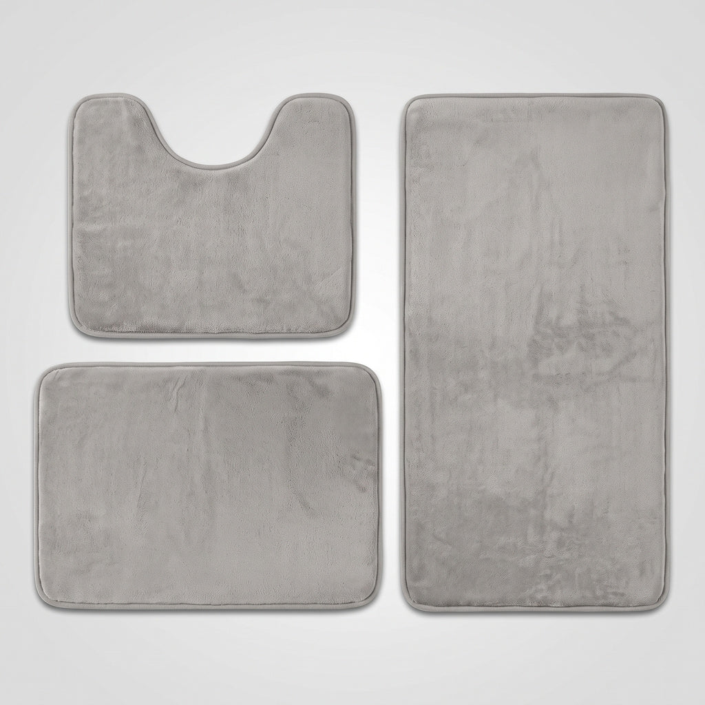 Memory Foam Bath Mat Set with Quick-Drying Surface