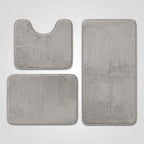 Memory Foam Bath Mat Set with Quick-Drying Surface