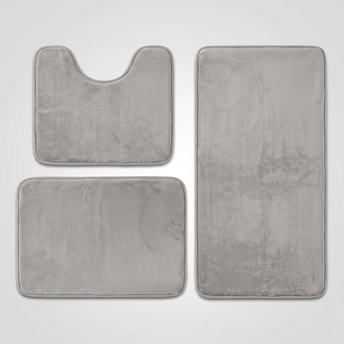 Memory Foam Bath Mat Set with Quick-Drying Surface