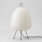 Rice Paper Table Lamp with Retro Silhouette Shade
