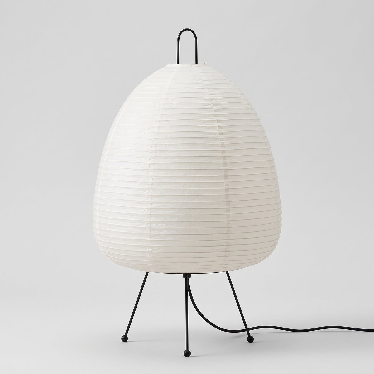 Rice Paper Table Lamp with Retro Silhouette Shade