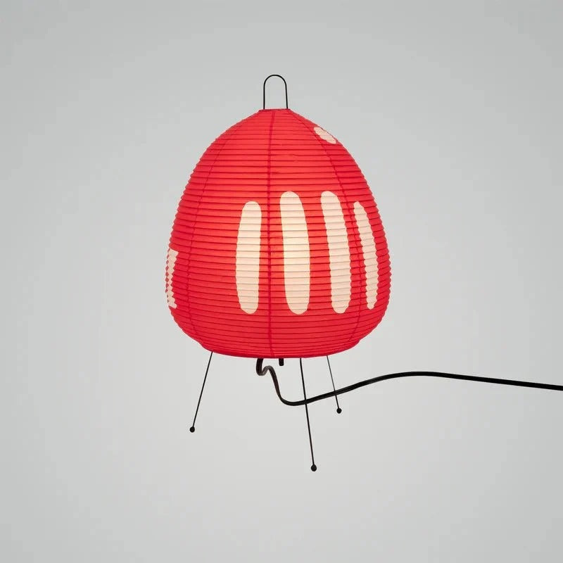 Rice Paper Table Lamp with Retro Silhouette Shade