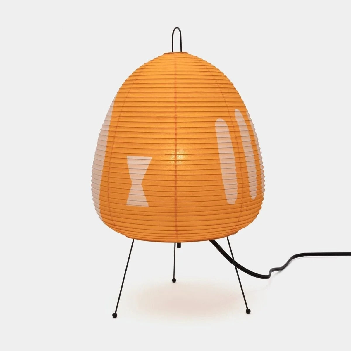 Rice Paper Table Lamp with Retro Silhouette Shade