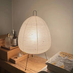 Rice Paper Table Lamp with Retro Silhouette Shade