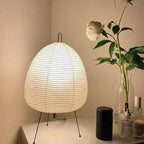 Rice Paper Table Lamp with Retro Silhouette Shade