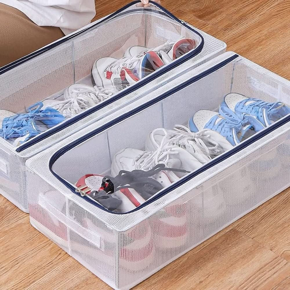 Stackable Clear Shoe Boxes with Ventilation, Multipack